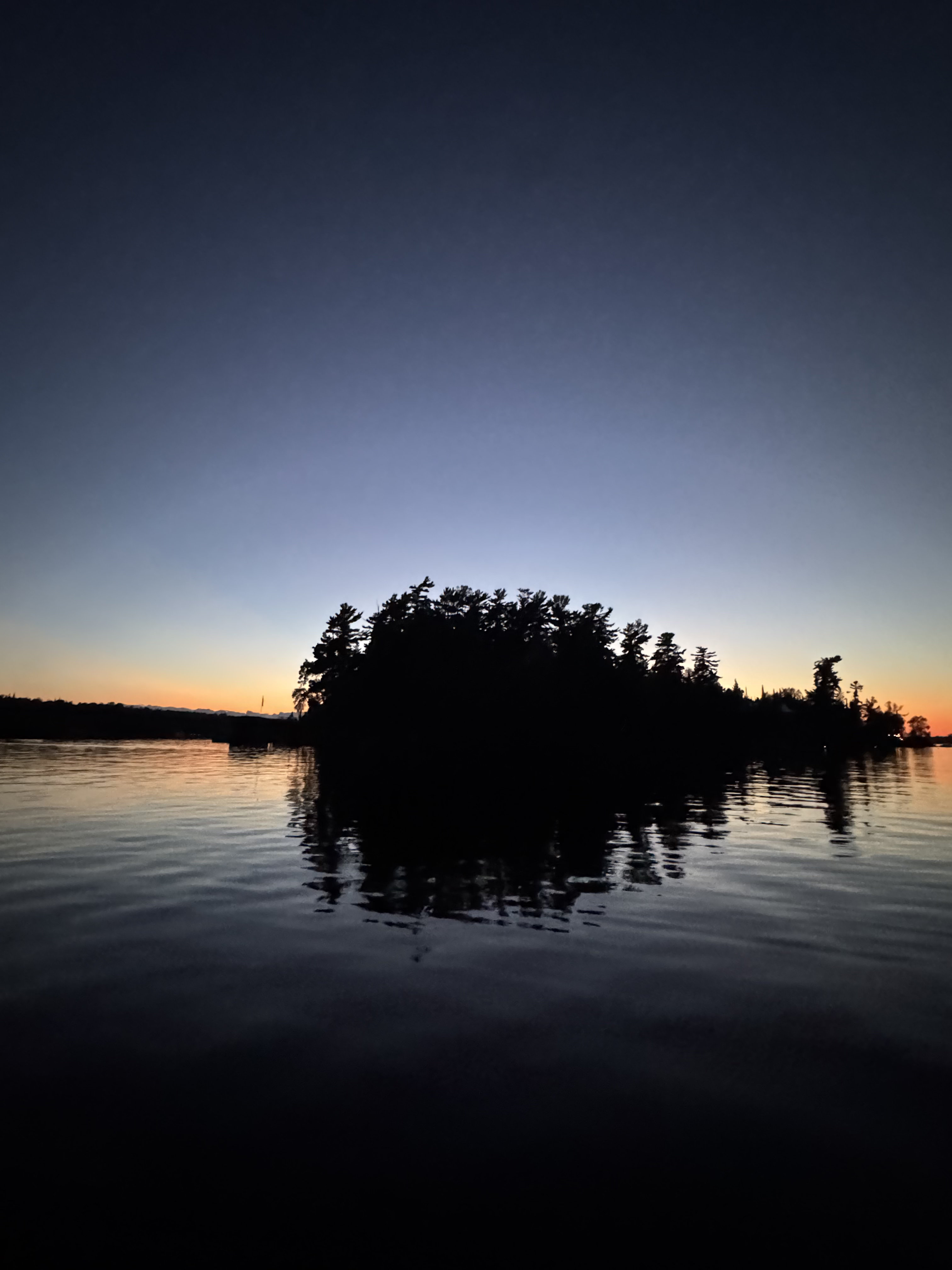 Island silhouette at sunset